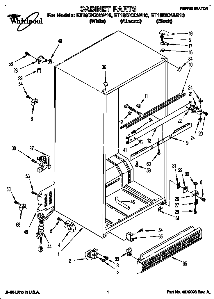 Whirlpool ET18DKXAW10 cabinet diagram