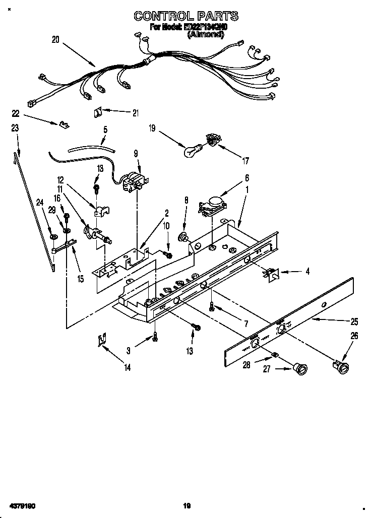 Whirlpool ED22F134QN0 control diagram