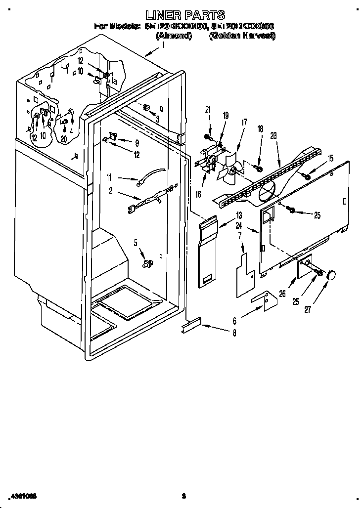 Whirlpool 8ET20DKXXN00 liner diagram