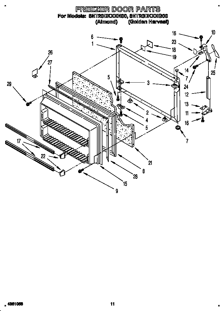 Whirlpool 8ET20DKXXN00 freezer door diagram