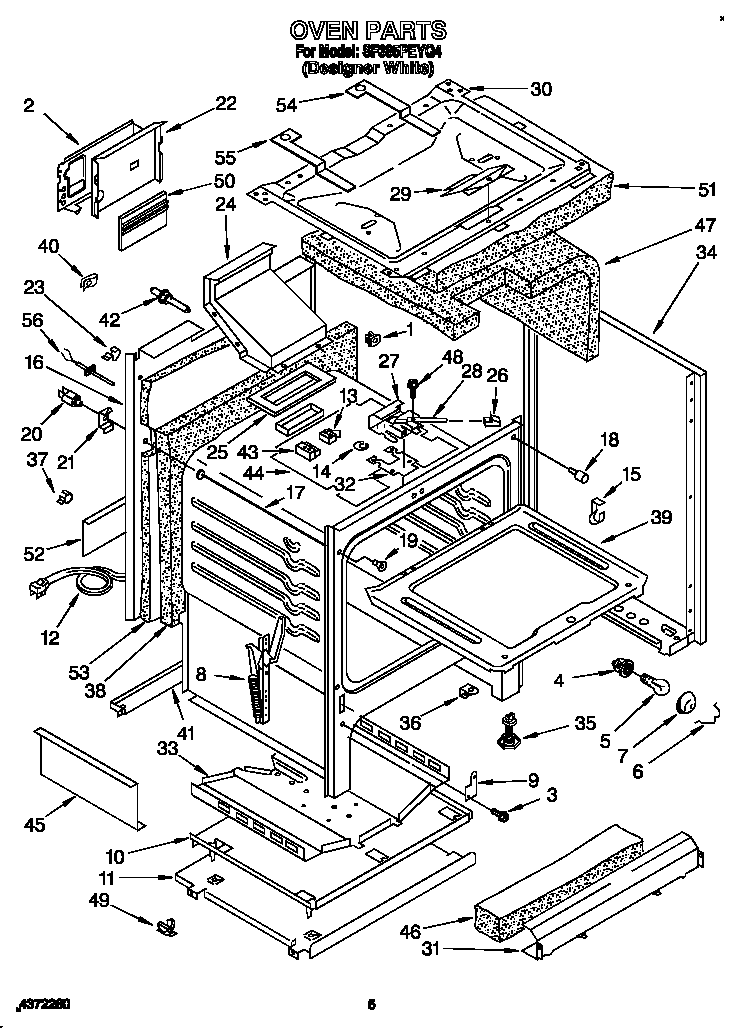 Whirlpool SF385PEYQ4 oven diagram
