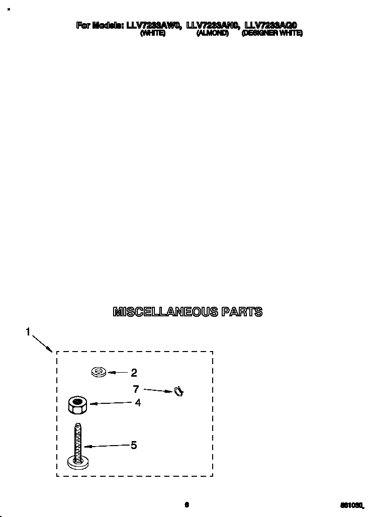 Whirlpool LLV7233AW0 miscellaneous diagram