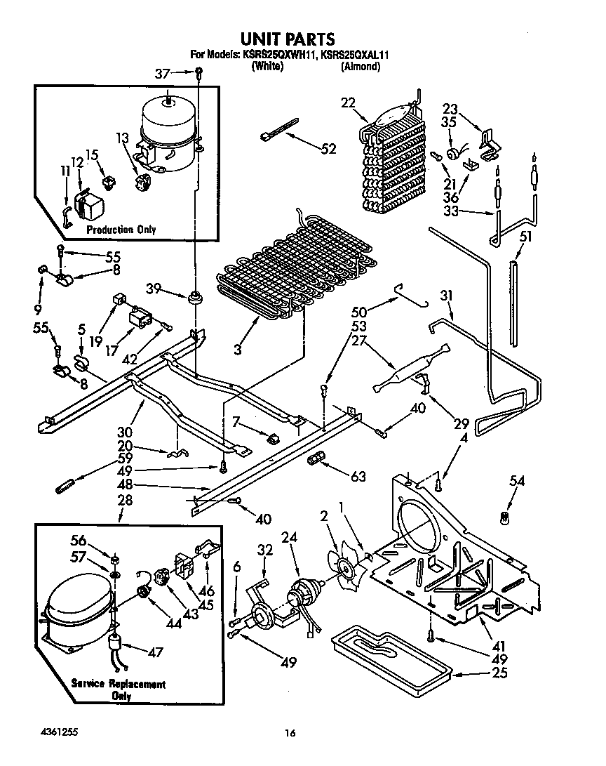 KitchenAid KSRS25QXWH11 unit diagram