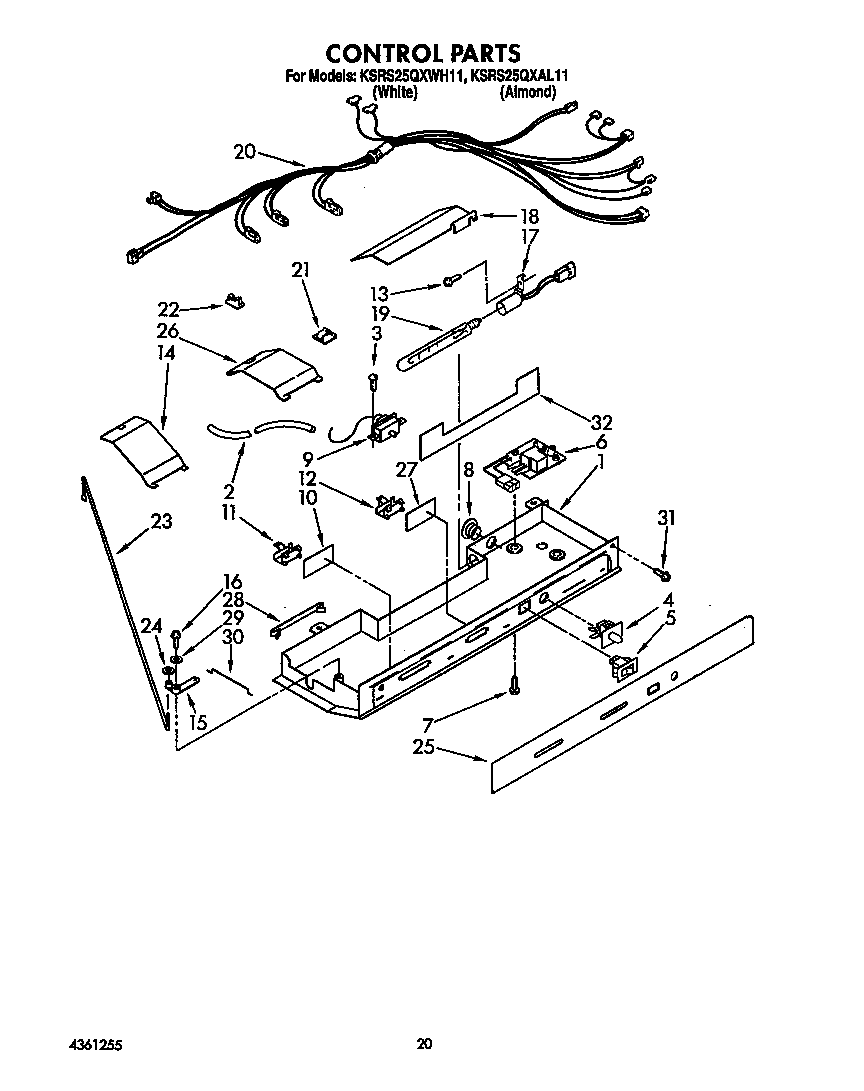 KitchenAid KSRS25QXWH11 control diagram