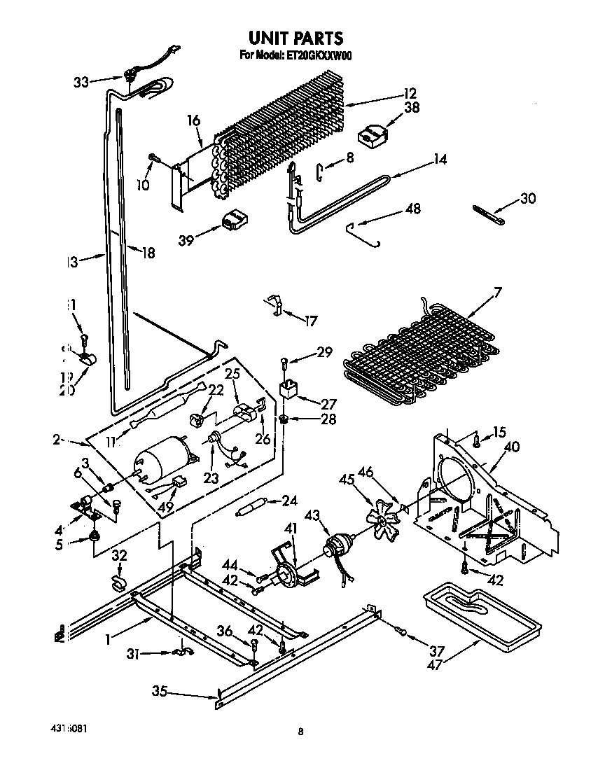 Whirlpool ET20GKXXW00 unit diagram