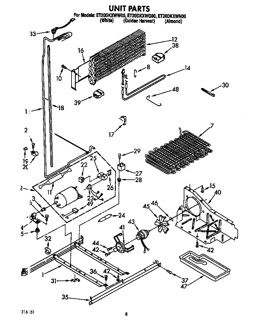 Whirlpool ET20DKXWW00 unit diagram