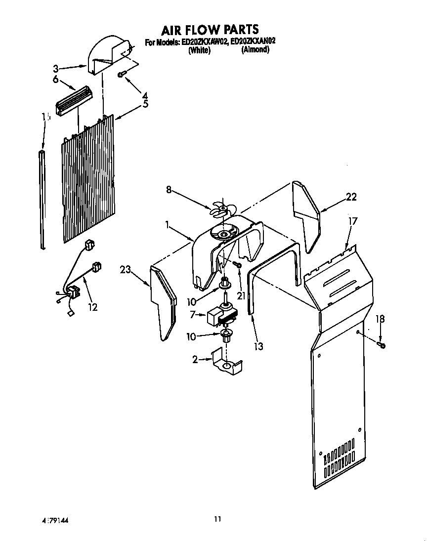 Whirlpool ED20ZKXAW02 air flow diagram