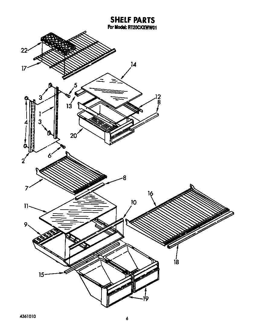 Roper RT20CKXWW01 shelf diagram