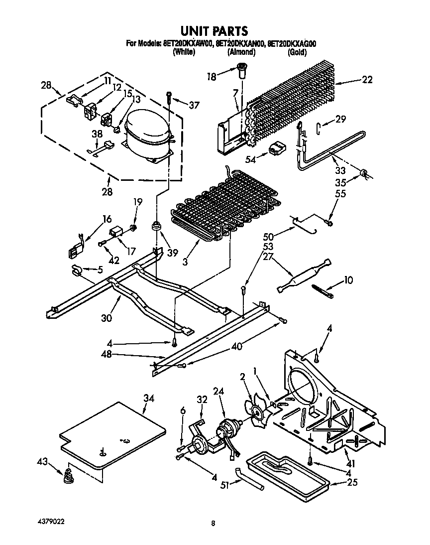 Whirlpool 8ET20DKXAW00 unit diagram