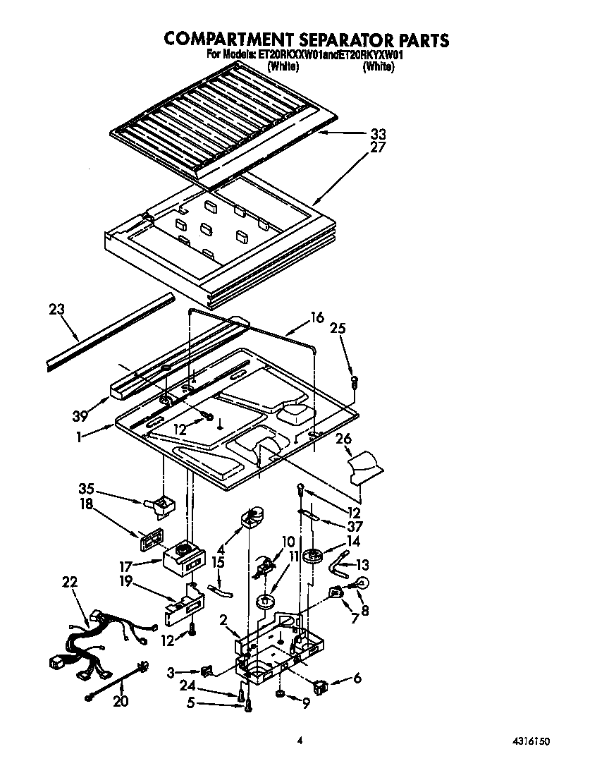 Whirlpool ET20RKXXW01 compartment separator diagram