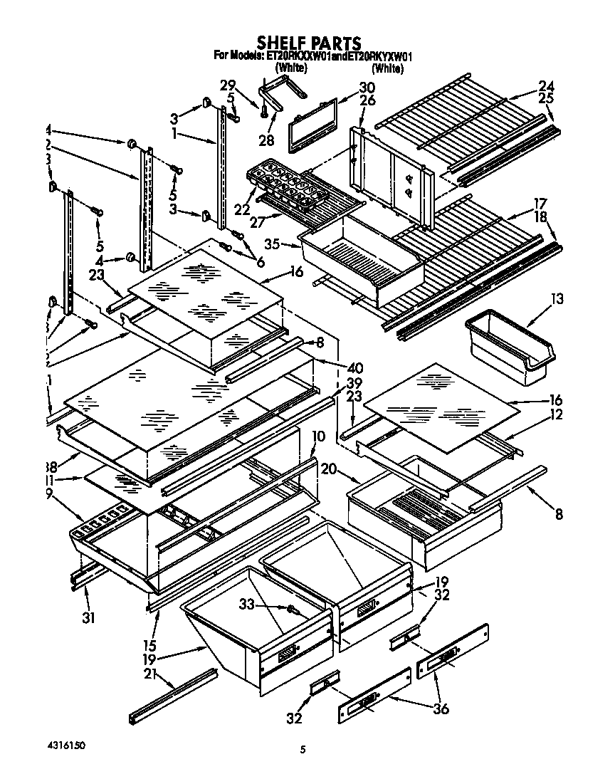 Whirlpool ET20RKXXW01 shelf diagram
