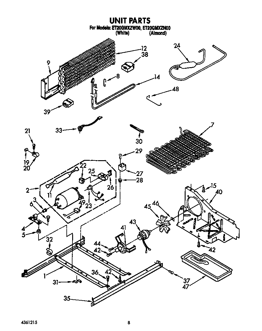 Whirlpool ET20GMXZW00 unit diagram