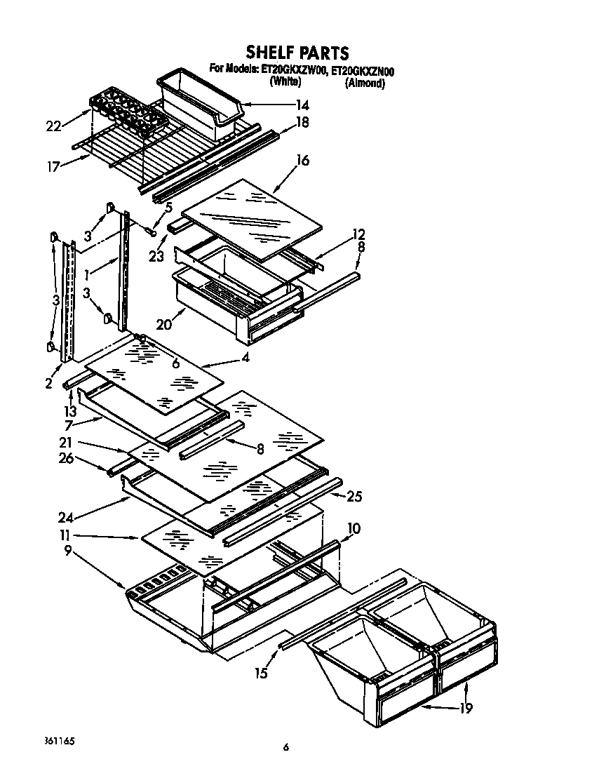 Whirlpool ET20GKXZW00 shelf diagram