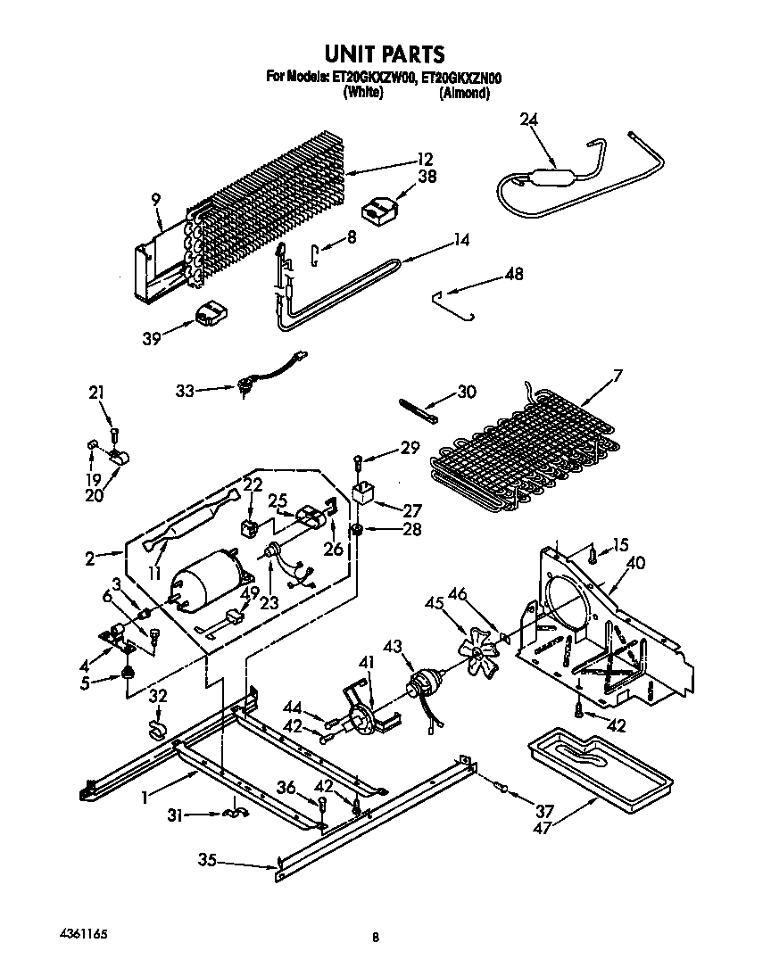 Whirlpool ET20GKXZW00 unit diagram