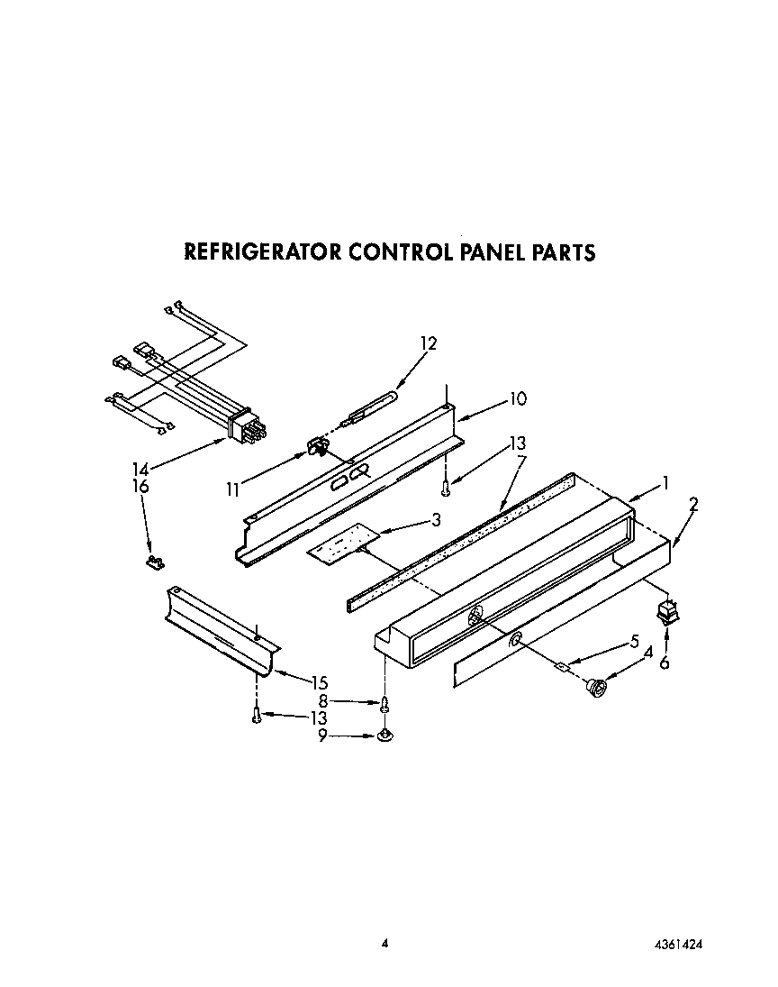 KitchenAid KSSS36DAW01 refrigerator control panel diagram