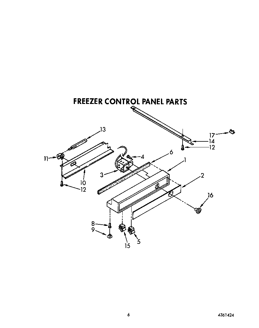 KitchenAid KSSS36DAW01 freezer control panel diagram