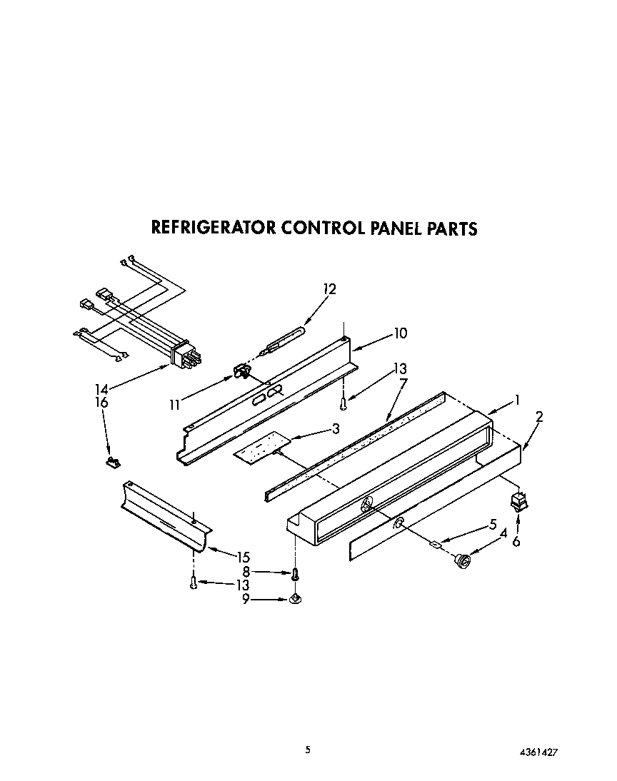 KitchenAid KSSS36DAX01 refrigerator control panel diagram