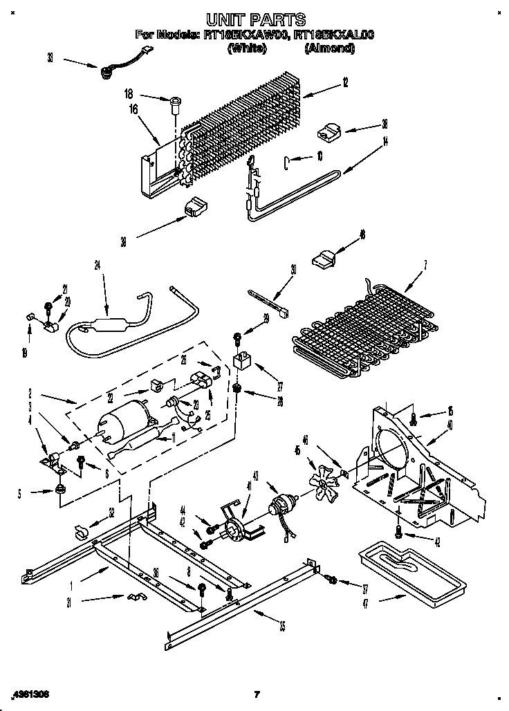 Roper RT18BKXAW00 unit diagram