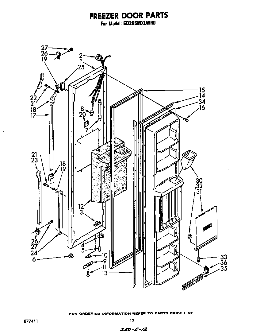 Whirlpool ED25SMXLWR0 freezer door diagram