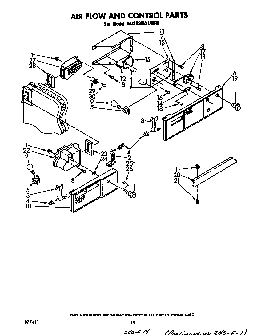 Whirlpool ED25SMXLWR0 air flow and control diagram