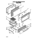 Whirlpool SF302BEAQ0 door and broiler diagram