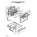 Whirlpool SM988PESW8 oven door and drawer diagram