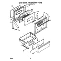 Whirlpool SS363BETT3 oven door and broiler diagram