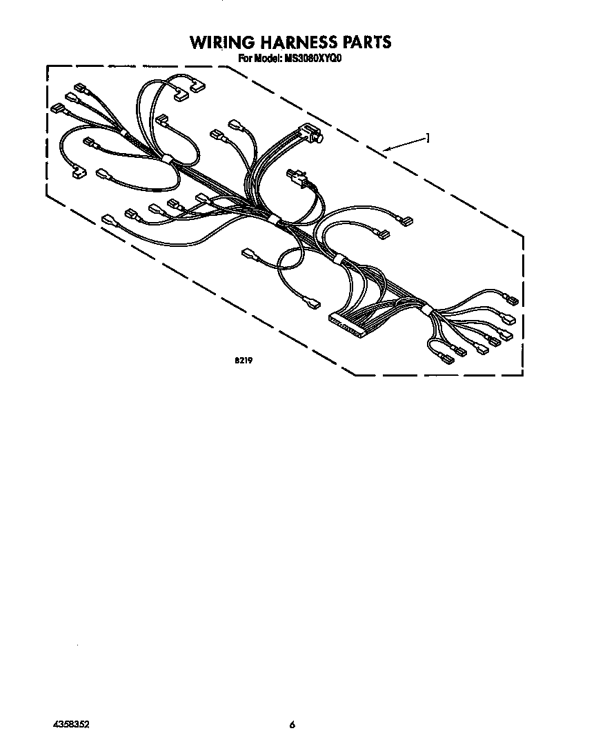 Whirlpool MS3080XY0 wiring harness diagram