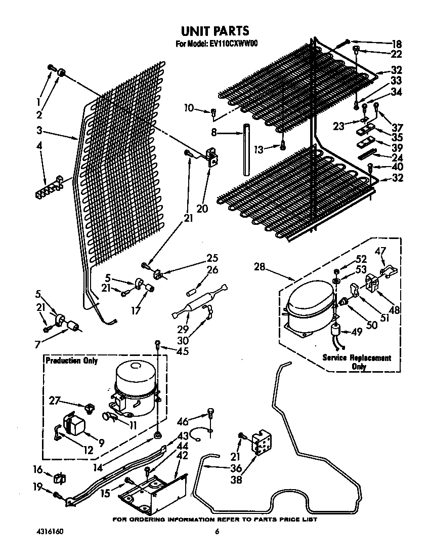 Whirlpool EV110CXWW00 unit diagram