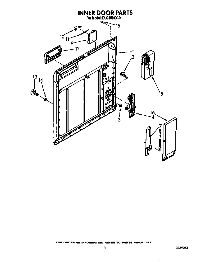 Whirlpool DU9450XX0 inner door diagram