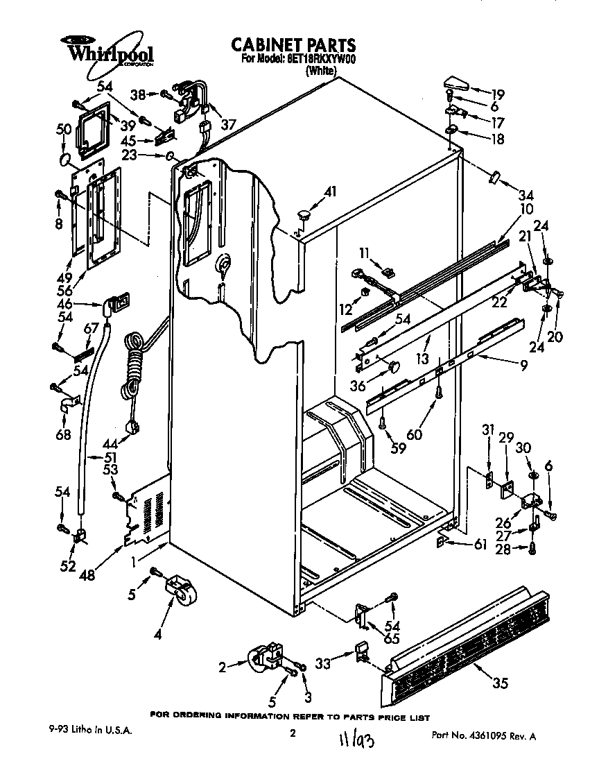 Whirlpool 8ET18RKXYW00 cabinet diagram