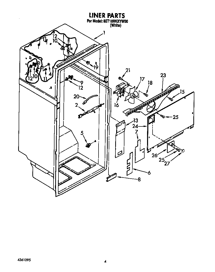Whirlpool 8ET18RKXYW00 liner diagram