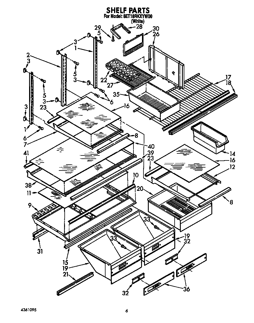 Whirlpool 8ET18RKXYW00 shelf diagram