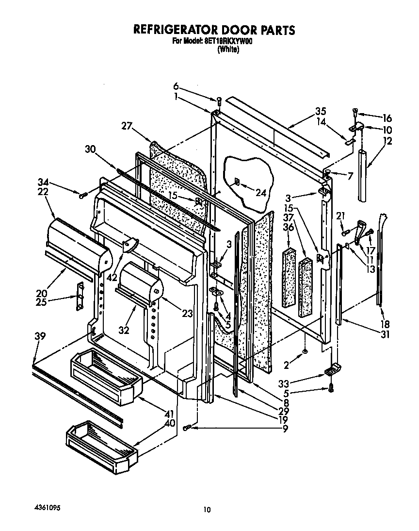 Whirlpool 8ET18RKXYW00 refrigerator door diagram