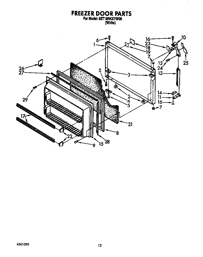 Whirlpool 8ET18RKXYW00 freezer door diagram