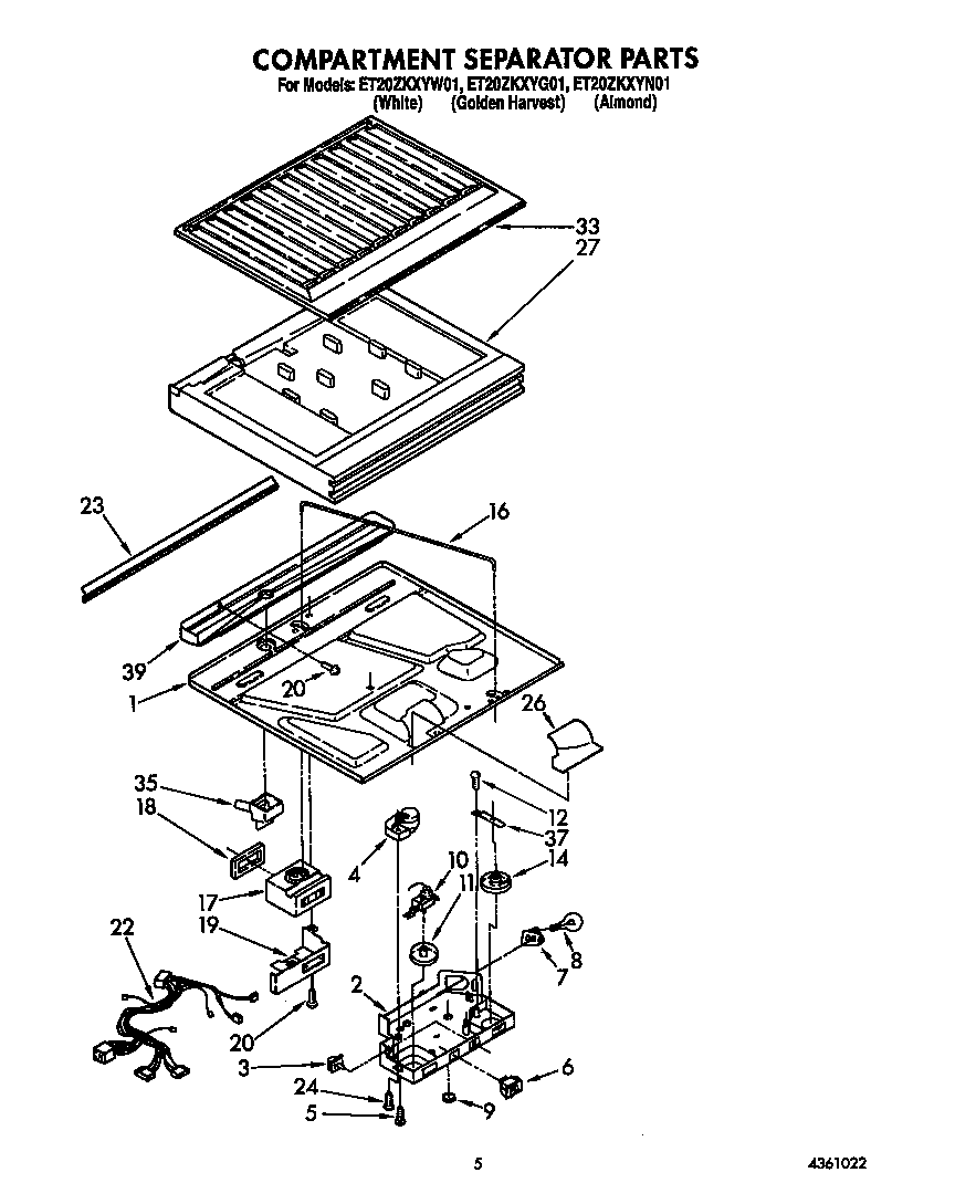 Whirlpool ET20ZKXYW01 compartment separator diagram