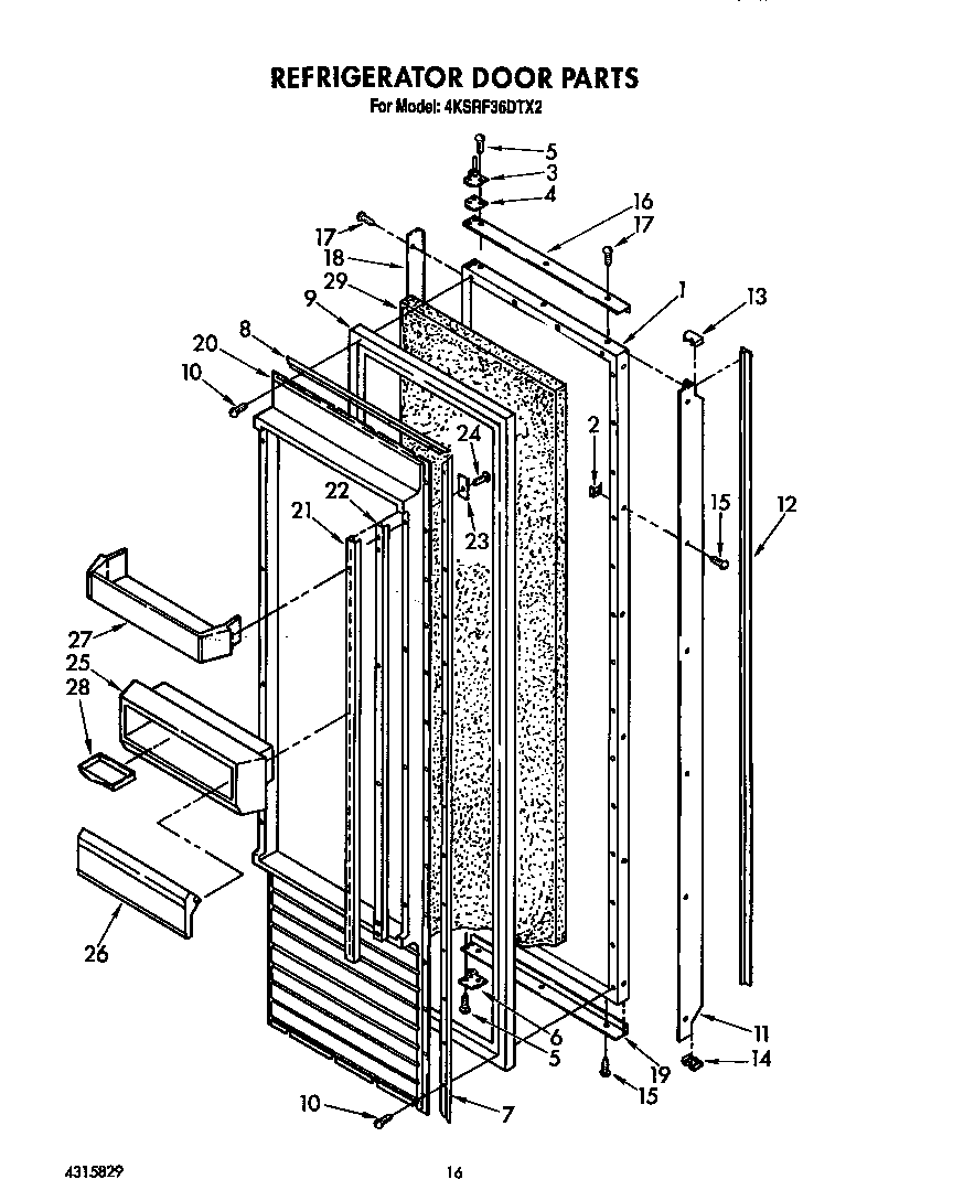 KitchenAid 4KSRF36DTX2 refrigerator door diagram