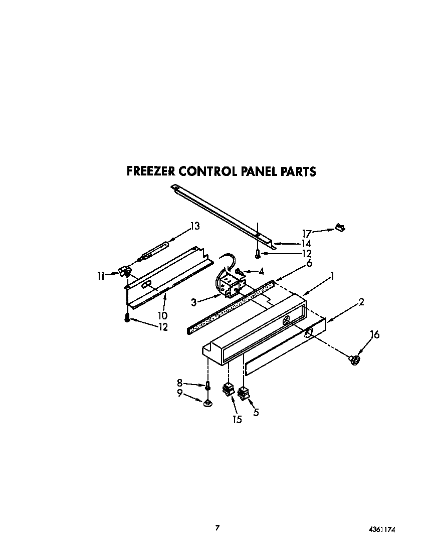 KitchenAid KSSS36DWW02 freezer control panel diagram