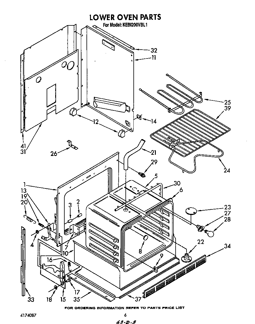 KitchenAid KEBI200VBL1 lower oven diagram