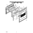 KitchenAid KEBS207YWH0 upper and lower oven door diagram