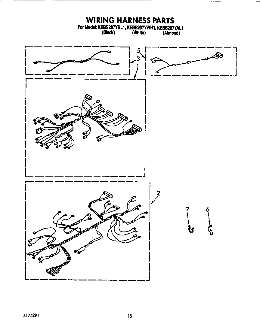KitchenAid KEBS207YWH1 wiring harness diagram