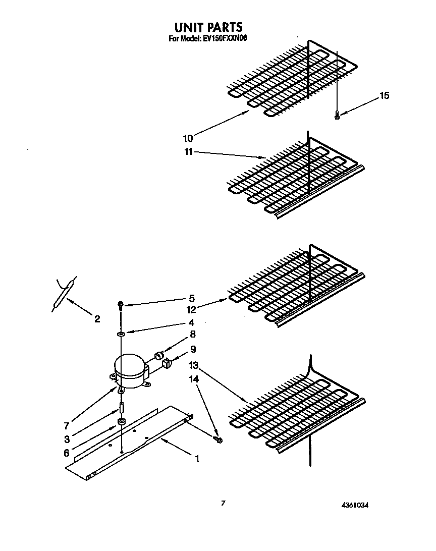 Whirlpool EV150FXXN00 unit diagram