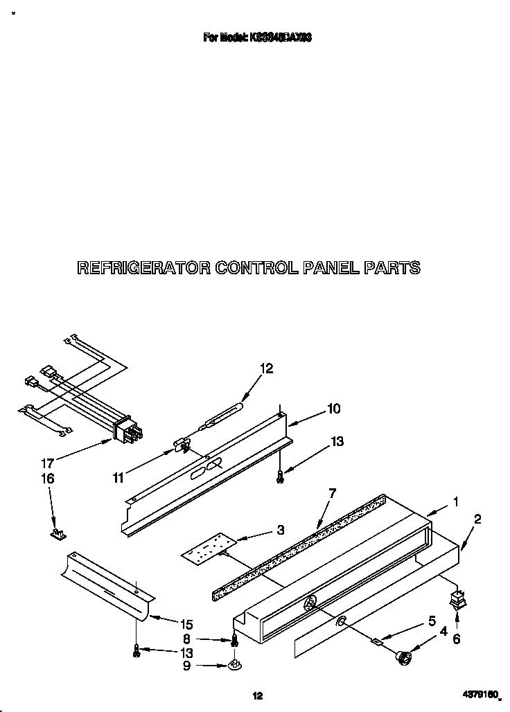 KitchenAid KSSS48DAX03 refrigerator control panel diagram