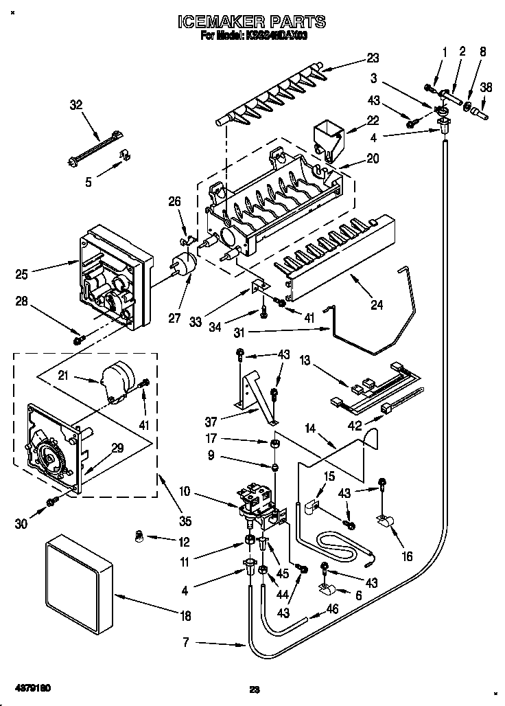 KitchenAid KSSS48DAX03 icemaker diagram