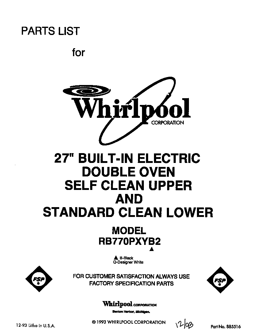 Whirlpool RB770PXYB2 front cover diagram
