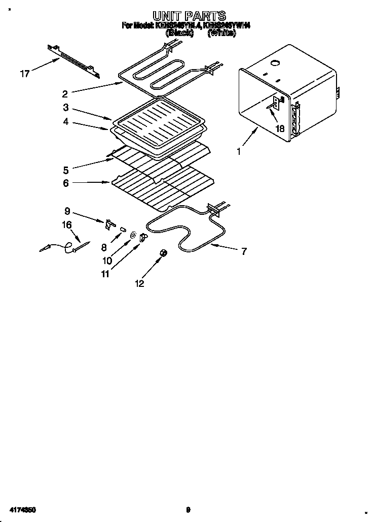 KitchenAid KEBS246YWH4 unit diagram