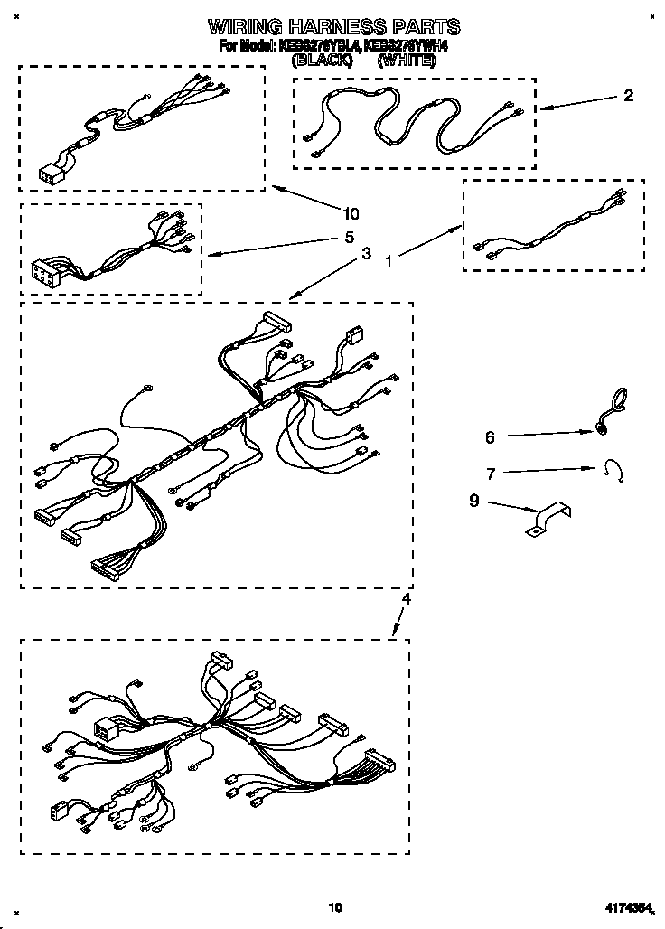 KitchenAid KEBS276YWH4 wiring harness diagram