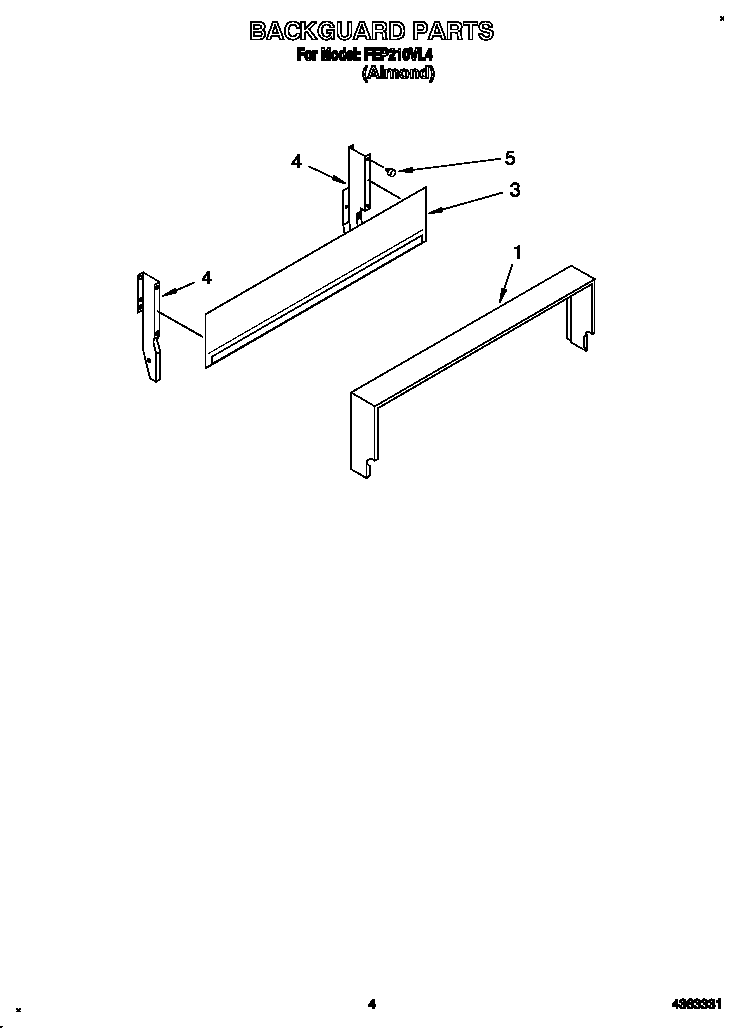 Roper FEP210VL4 backguard diagram