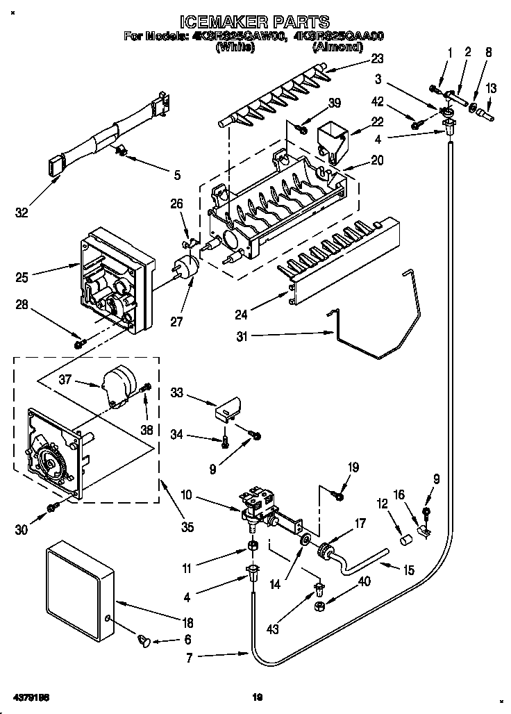 KitchenAid 4KSRS25QAW00 icemaker diagram