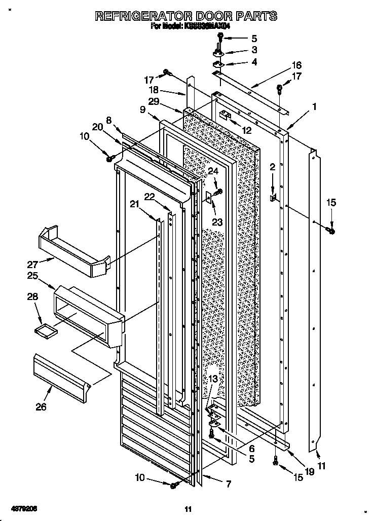 KitchenAid KSSS36MAX04 refrigerator door diagram